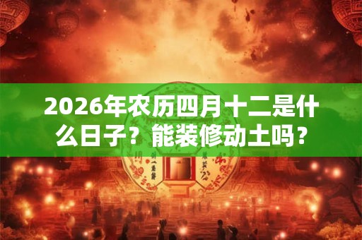 2026年农历四月十二是什么日子？能装修动土吗？