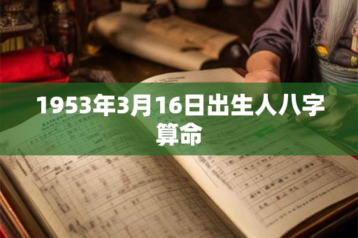 1953年3月16日出生人八字算命