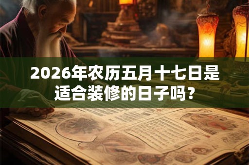 2026年农历五月十七日是适合装修的日子吗？