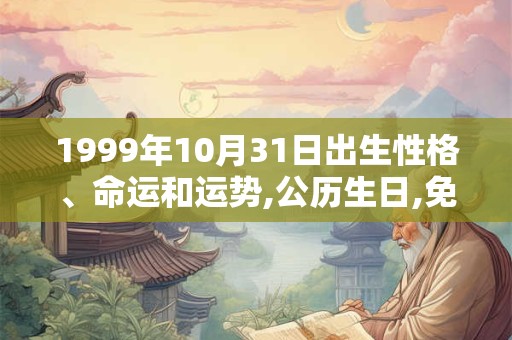 1999年10月31日出生性格、命运和运势,公历生日,免费算命