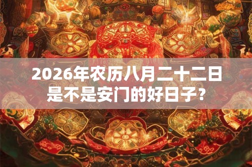 2026年农历八月二十二日是不是安门的好日子？