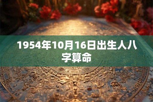 1954年10月16日出生人八字算命 1954年10月16日出生人八字算命