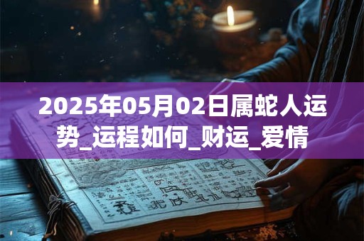 2025年05月02日属蛇人运势_运程如何_财运_爱情 2025年05月02日属蛇人运势_运程如何_财运_爱情