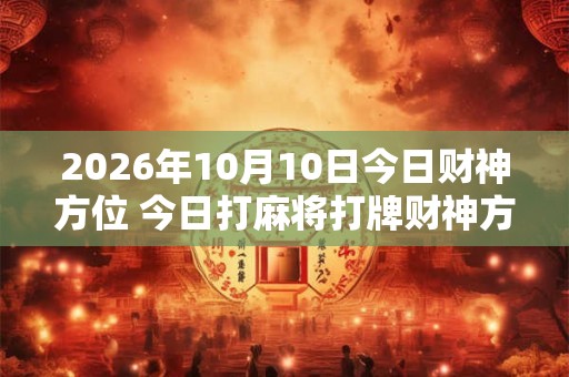 2026年10月10日今日财神方位 今日打麻将打牌财神方位! 2026年10月10日今日财神方位 今日打麻将打牌财神方位!
