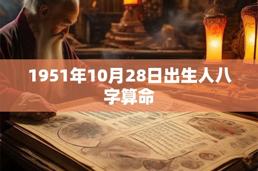 1951年10月28日出生人八字算命