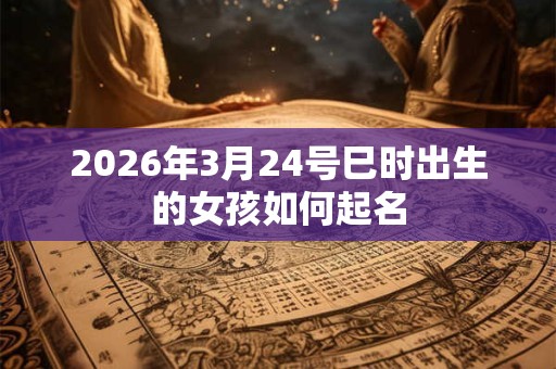 2026年3月24号巳时出生的女孩如何起名 2026年3月24号巳时出生的女孩如何起名
