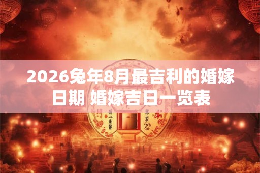 2026兔年8月最吉利的婚嫁日期 婚嫁吉日一览表 2026兔年8月最吉利的婚嫁日期 婚嫁吉日一览表