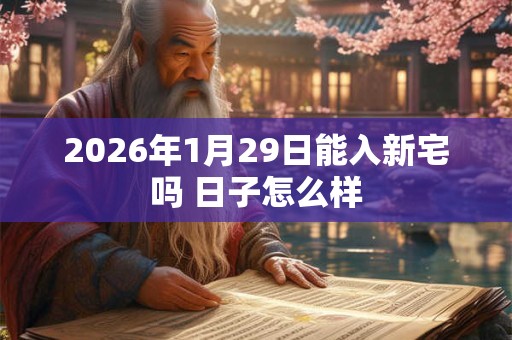 2026年1月29日能入新宅吗 日子怎么样 2026年1月29日能入新宅吗 日子怎么样