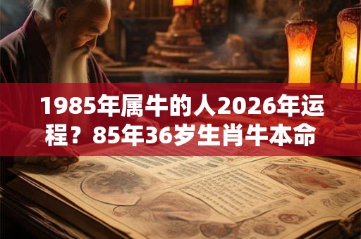 1985年属牛的人2026年运程？85年36岁生肖牛本命年运势