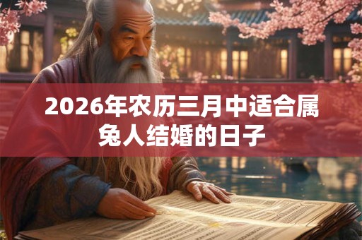 2026年农历三月中适合属兔人结婚的日子 2026年农历三月中适合属兔人结婚的日子