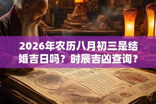 2026年农历八月初三是结婚吉日吗?时辰吉凶查询? 2026年农历八月初三是结婚吉日吗?时辰吉凶查询?