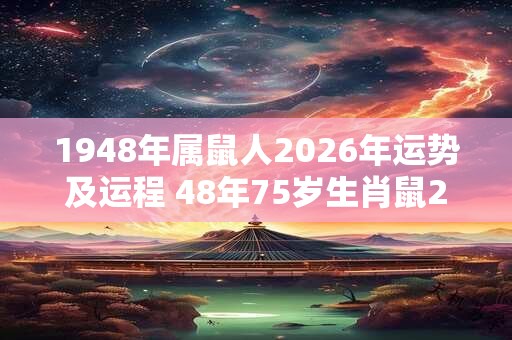 1948年属鼠人2026年运势及运程 48年75岁生肖鼠2026年每月运势 1948年属鼠人2026年运势及运程 48年75岁生肖鼠2026年每月运势
