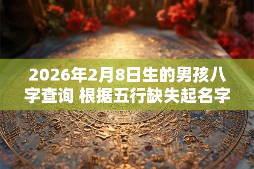2026年2月8日生的男孩八字查询 根据五行缺失起名字