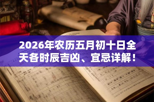 2026年农历五月初十日全天各时辰吉凶、宜忌详解! 2026年农历五月初十日全天各时辰吉凶、宜忌详解!