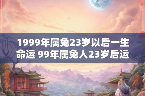 1999年属兔23岁以后一生命运 99年属兔人23岁后运势