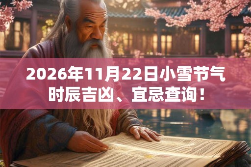 2026年11月22日小雪节气时辰吉凶、宜忌查询！