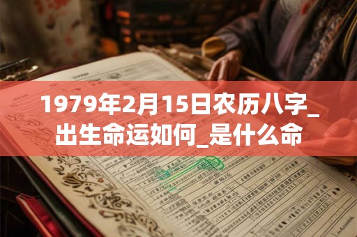 1979年2月15日农历八字_出生命运如何_是什么命
