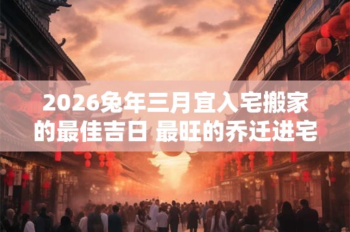 2026兔年三月宜入宅搬家的最佳吉日 最旺的乔迁进宅日子 2026兔年三月宜入宅搬家的最佳吉日 最旺的乔迁进宅日子