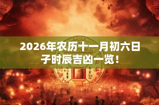 2026年农历十一月初六日子时辰吉凶一览! 2026年农历十一月初六日子时辰吉凶一览!