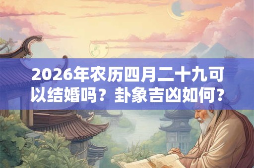2026年农历四月二十九可以结婚吗?卦象吉凶如何? 2026年农历四月二十九可以结婚吗?卦象吉凶如何?