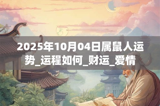 2025年10月04日属鼠人运势_运程如何_财运_爱情 2025年10月04日属鼠人运势_运程如何_财运_爱情