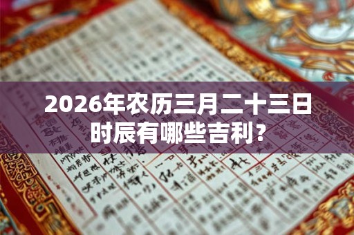 2026年农历三月二十三日时辰有哪些吉利？
