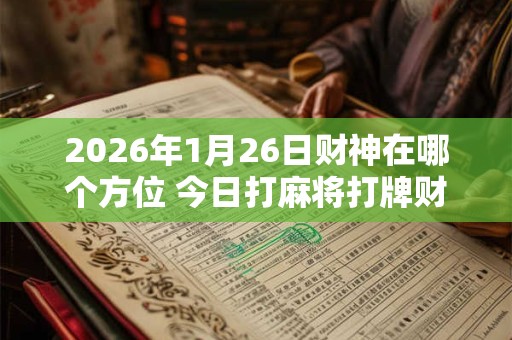 2026年1月26日财神在哪个方位 今日打麻将打牌财运方位! 2026年1月26日财神在哪个方位 今日打麻将打牌财运方位!