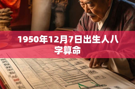 1950年12月7日出生人八字算命 1950年12月7日出生人八字算命