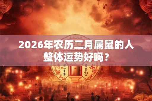2026年农历二月属鼠的人整体运势好吗？