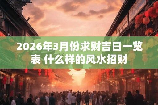 2026年3月份求财吉日一览表 什么样的风水招财