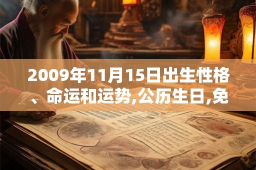 2009年11月15日出生性格、命运和运势,公历生日,免费算命 2009年11月15日出生性格、命运和运势,公历生日,免费算命