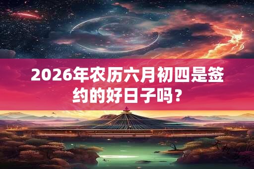 2026年农历六月初四是签约的好日子吗? 2026年农历六月初四是签约的好日子吗?