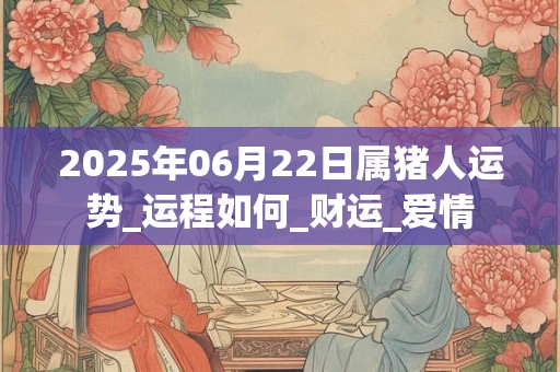 2026年06月22日属猪人运势_运程如何_财运_爱情 2026年06月22日属猪人运势_运程如何_财运_爱情
