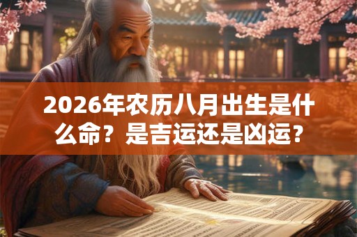 2026年农历八月出生是什么命？是吉运还是凶运？