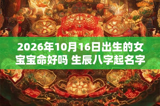 2026年10月16日出生的女宝宝命好吗 生辰八字起名字 2026年10月16日出生的女宝宝命好吗 生辰八字起名字
