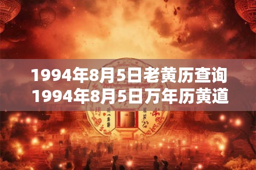1994年8月5日老黄历查询 1994年8月5日万年历黄道吉日