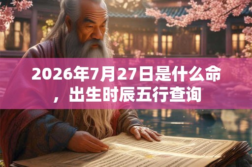 2026年7月27日是什么命，出生时辰五行查询