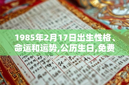 1985年2月17日出生性格、命运和运势,公历生日,免费算命