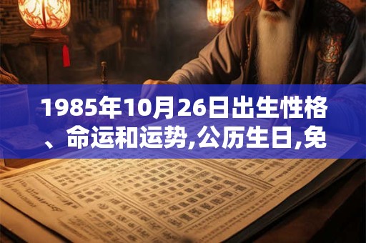 1985年10月26日出生性格、命运和运势,公历生日,免费算命 1985年10月26日出生性格、命运和运势,公历生日,免费算命