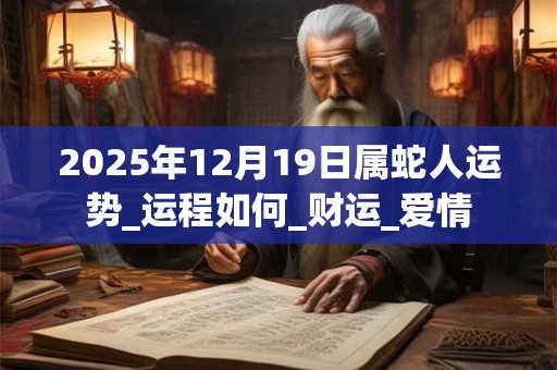 2025年12月19日属蛇人运势_运程如何_财运_爱情 2025年12月19日属蛇人运势_运程如何_财运_爱情