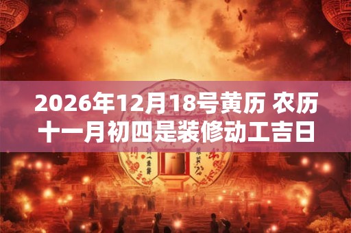 2026年12月18号黄历 农历十一月初四是装修动工吉日吗 2026年12月18号黄历 农历十一月初四是装修动工吉日吗