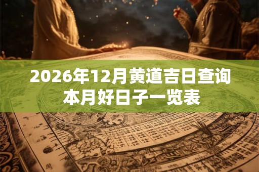 2026年12月黄道吉日查询 本月好日子一览表 2026年12月黄道吉日查询 本月好日子一览表