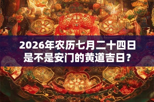 2026年农历七月二十四日是不是安门的黄道吉日？