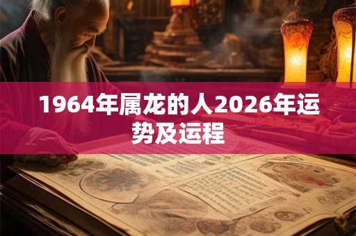 1964年属龙的人2026年运势及运程 1964年属龙的人2026年运势及运程