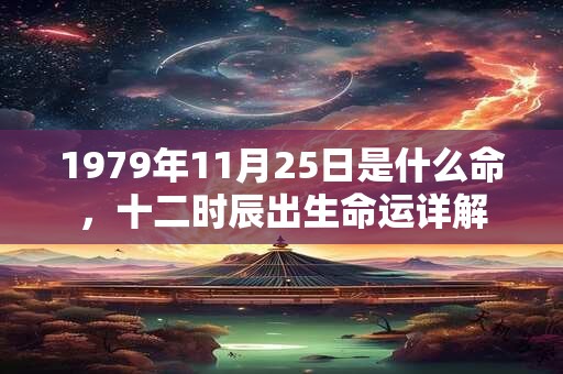 1979年11月25日是什么命,十二时辰出生命运详解 1979年11月25日是什么命,十二时辰出生命运详解