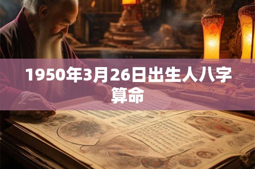 1950年3月26日出生人八字算命