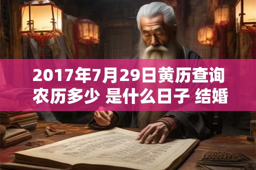 2017年7月29日黄历查询 农历多少 是什么日子 结婚吉时 2017年7月29日黄历查询 农历多少 是什么日子 结婚吉时