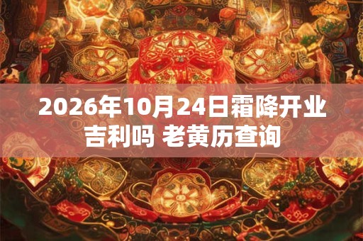 2026年10月24日霜降开业吉利吗 老黄历查询 2026年10月24日霜降开业吉利吗 老黄历查询