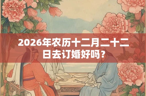 2026年农历十二月二十二日去订婚好吗？