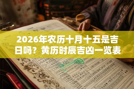 2026年农历十月十五是吉日吗?黄历时辰吉凶一览表 2026年农历十月十五是吉日吗?黄历时辰吉凶一览表